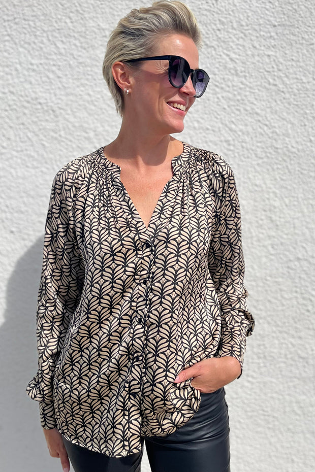 Willows Shirt | Sand // Black | Bluse fra French Laundry