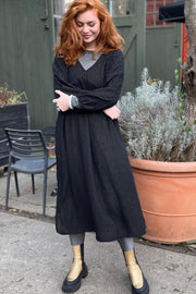 Vera Glitter Stripe Dress | Black | Cardigan fra Black Colour
