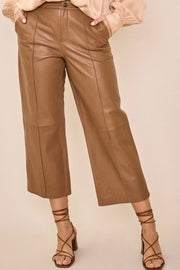 Como Leather Pant (Cropped) | Toasted Coconut | Bukser fra Mos Mosh