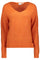 Knit V-Neck LS | Orange | Strik pullover fra Saint Tropez