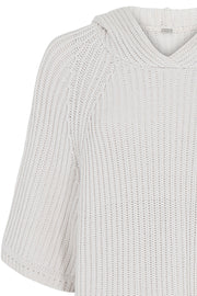 Irine knit cape hoodie | Light Sand | Strik fra Gustav