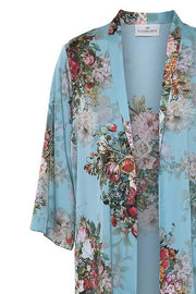 FLORA KIMONO | Turkis blå | Lang kimono fra KARMAMIA CPH