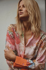 Katelin shirt | Rose Orchid w. Coral Print | Skjorte fra Gustav