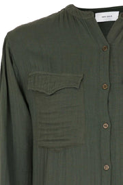 Kendell Gauze Shirt Dress | Army | Storskjorte fra Neo Noir