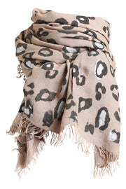 Leopa scarf | Stone | Tørklæde med dyreprint fra Stylesnob