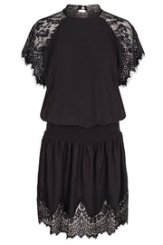Alma SS Dress | Black | Kjole med blonde fra Liberté Essentiel