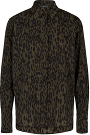 Jade Shirt | Army | Skjorte med leopard print fra Liberté