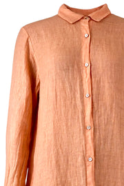 Lima Linen Shirt Long | Peach | Bluse fra Black Colour