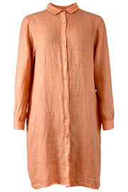 Lima Linen Shirt Long | Peach | Bluse fra Black Colour