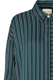 KAROLINA SHIRT | Mørk grøn | Stribet skjorte fra LOLLYS LAUNDRY