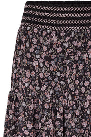 Bonni Skirt | Sort | Lang nederdel med blomsterprint fra Lollys Laundry