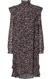 Frille Dress | Sort | Kjole med blomsterprint fra Lollys Laundry