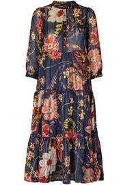 Olivia dress | Mørkeblå | Blomstret kjole fra Lollys Laundry