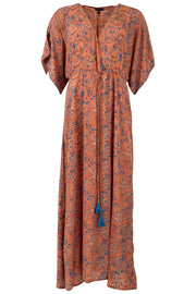LUNA waistline kaftan dress | Orange Azur | Kjole fra Black Colour