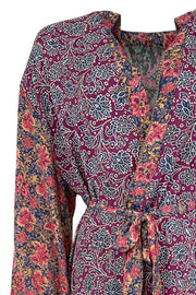 Luna Long Kimono | Fuchsia Bloom | Kimono fra Black Colour