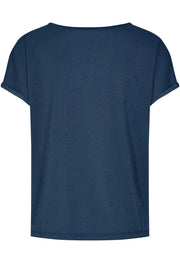 Kay Tee | Navy Iris | T-shirt med glimmer fra Mos Mosh