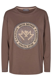 Leah LS Gold Tee | Chocolate Chip | Langærmet t-shirt fra Mos Mosh