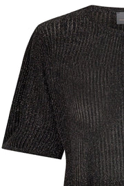 Meta Knit Dress | Black |  Strik kjole med glimmer fra Mos Mosh