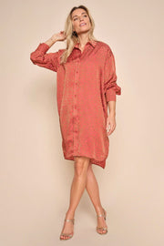 Leela Valencia Shirt Dress | Teaberry | Kjole fra Mos Mosh