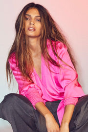 Leika Wrap Blouse | Pink | Skjorte fra Co'couture