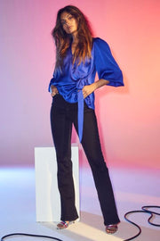 Leika Wrap Blouse | New Blue | Skjorte fra Co'couture