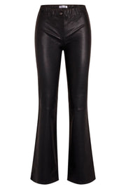 Leon Leather Flare Pant | Black | Bukser fra Co'couture