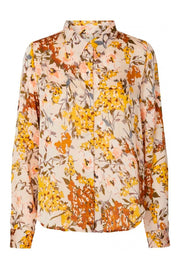 Liana Shirt | Sand | Skjorte med blomsterprint fra Lollys Laundry