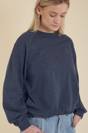 Heather Crewneck | Navy Melange | Sweatshirt fra Liberté