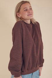 Heather Crewneck | Brown Melange | Sweatshirt fra Liberté