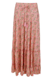 Luna Maxi Frill Skirt | Pastel Rose | Nederdel fra Black Colour