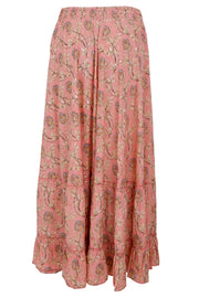 Luna Maxi Frill Skirt | Pastel Rose | Nederdel fra Black Colour