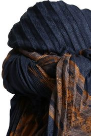 Mera scarf | Blue | Vaflet tørklæde med print fra Stylesnob