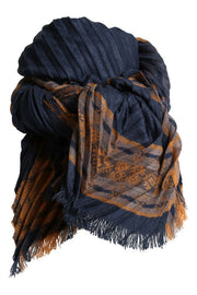 Mera scarf | Blue | Vaflet tørklæde med print fra Stylesnob