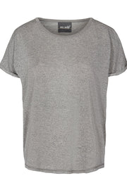 Kay Tee | Silver  | T-shirt med glimmer fra Mos Mosh