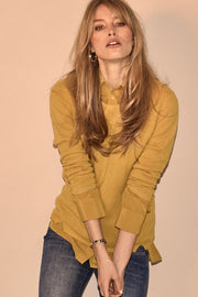 Sophia O-neck Cashmere | Yellow Gold | Strik bluse fra Mos Mosh