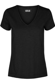 ARDEN V-NECK TEE | Black | Sort t-shirt fra MOS MOSH