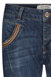 NAOMI FEATHER JEANS | Blå | Jeans med perler på lomme fra MOS MOSH