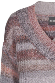 Nayla Stripe Knit | Rosa | Strik trøje med striber fra Mos Mosh