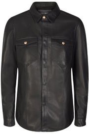 Elby Leather Shirt | Black | Læder skjorte fra Mos Mosh