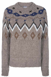 Mira knit | Grå | Strik trøje med print fra Mos Mosh