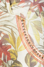 ETTA PRINTED 7/8 | Offwhite flower print | Blomstrede jeans fra MOS MOSH