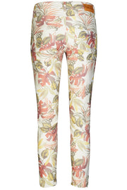 ETTA PRINTED 7/8 | Offwhite flower print | Blomstrede jeans fra MOS MOSH