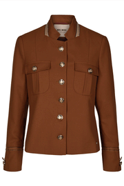 Selby Twiggy Jacket | Roasted Pecan | Blazer jakke med guld detaljer fra Mos Mosh