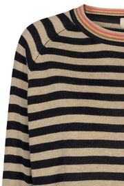 Wyn Stripe Knit | Black | Sweater fra Mos Mosh