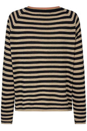 Wyn Stripe Knit | Black | Sweater fra Mos Mosh
