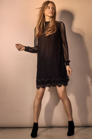 Elora Dress | Sort | Kjole med blonder fra Mos Mosh
