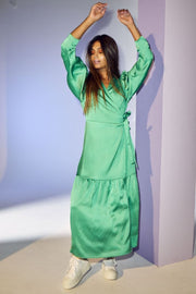 Mira Wrap Dress | Green | Kjole fra Co'couture
