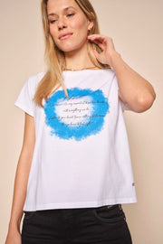 Misty O-SS Tee | Blue Aster | T-shirt fra Mos Mosh