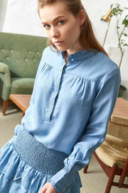 Viki Chambray Shirt | Denim | Skjorte bluse fra Neo Noir