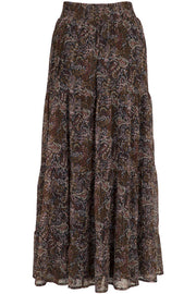 Lissa Winter Skirt | Winter garden black | Maxi nederdel med blomsterprint fra Neo Noir